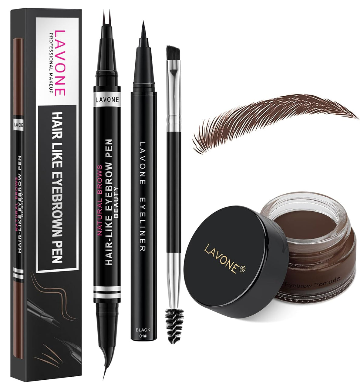 LAVONE Hair-Like Eyebrow Pen Makeup kit, Eyebrow Pencils for Women with Waterproof Microblading