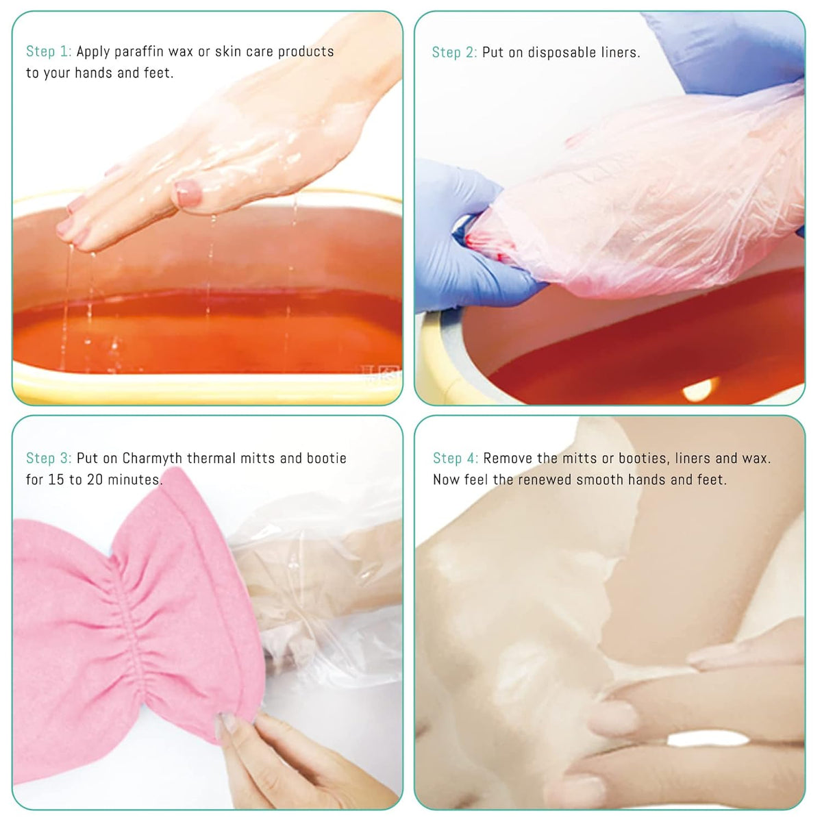 Paraffin Wax Bath Terry Cloth Gloves & Foot Liners, Paraffin Wax Machine Heated SPA Mittens Foot