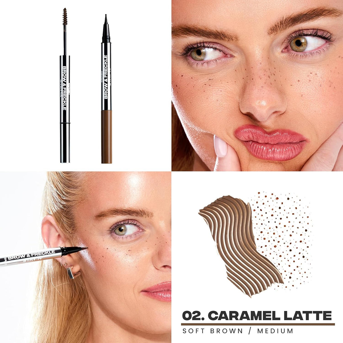 Sacheu Brow & Freckle STAY-N Tinted Eyebrow Gel & Faux Freckle Pen — 2-in-1 Longwear Water