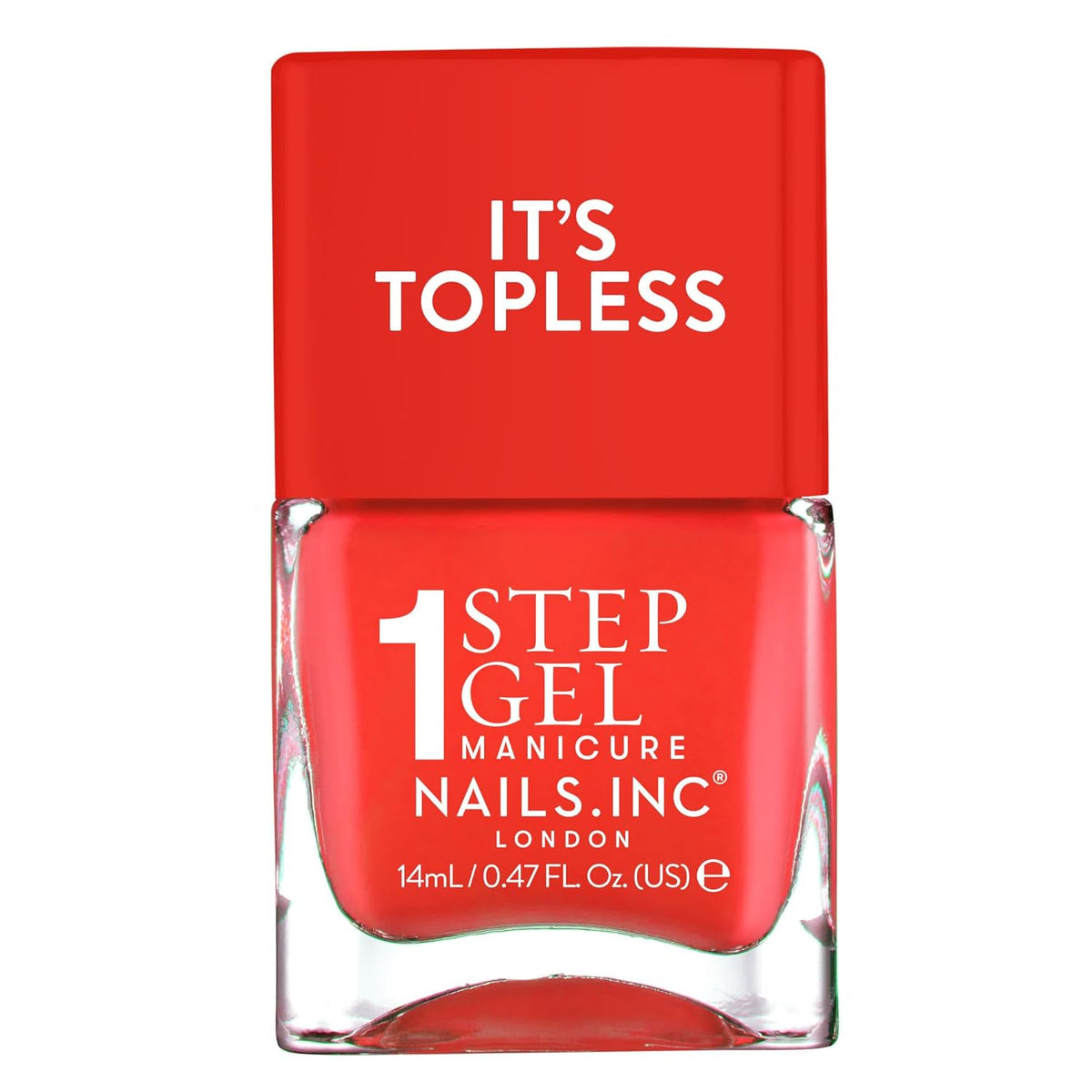 Nails Inc It's Topless Gel-Like Nail Polish, 4-in-1 Base Coat, Treatment, Color, Top Coat, Long