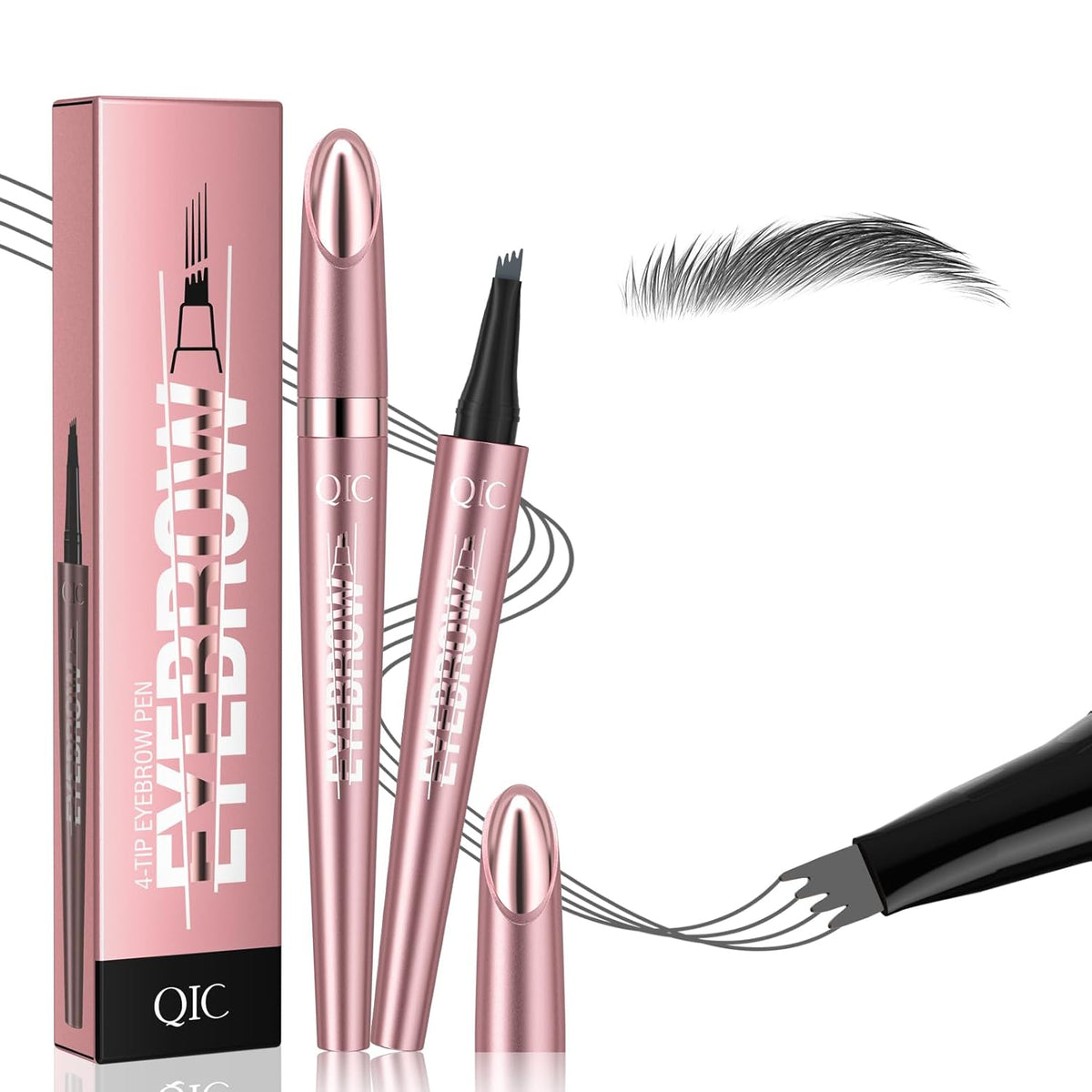 Eyebrow Pencils for Women - Microblading Eyebrow Pencil with Precise 4-Fork-Tip Waterproof Eyebrow
