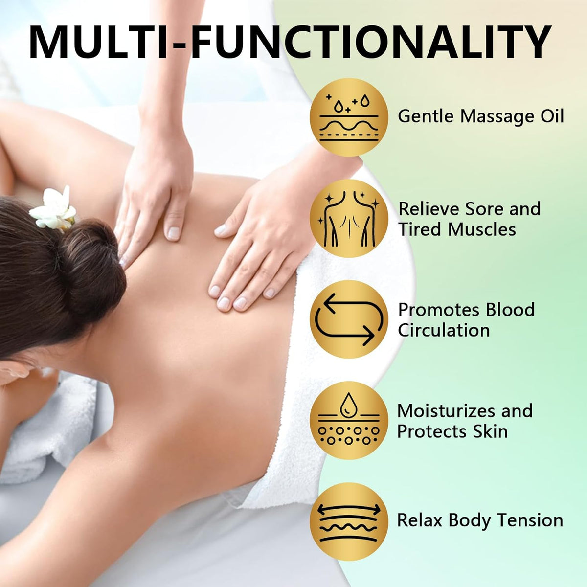 Sore Muscle Massage Oil for Massage Therapy, with Massage Roller Ball & Thumb Saver Massager, Body
