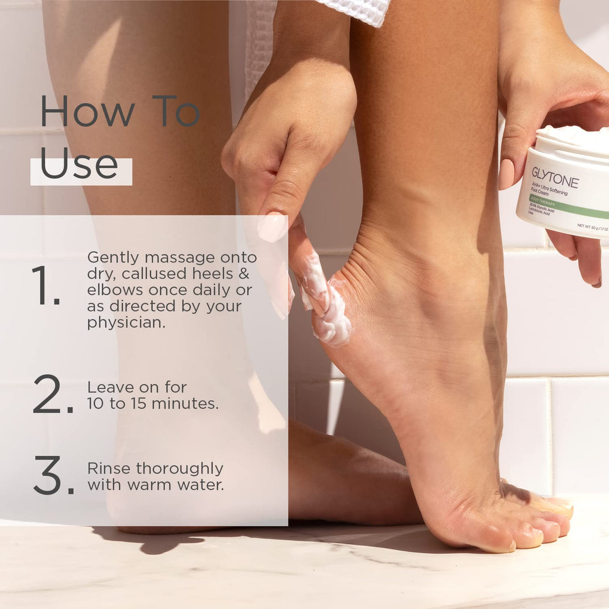 GLYTONE AHA+ Foot Cream for Dry Cracked Heels & Feet | Exfoliate, Hydrate & Retexturize Dry, Rough