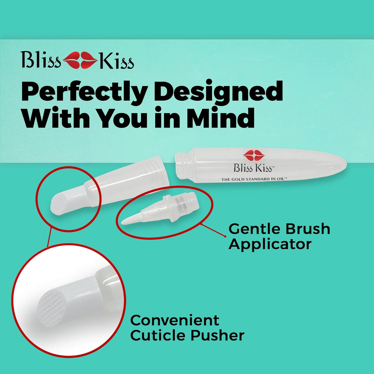 Bliss Kiss Refillable Squeeze Cuticle Oil Pen, Empty 3-Pack, Ideal for Nail Growth Oil and Nail Oil