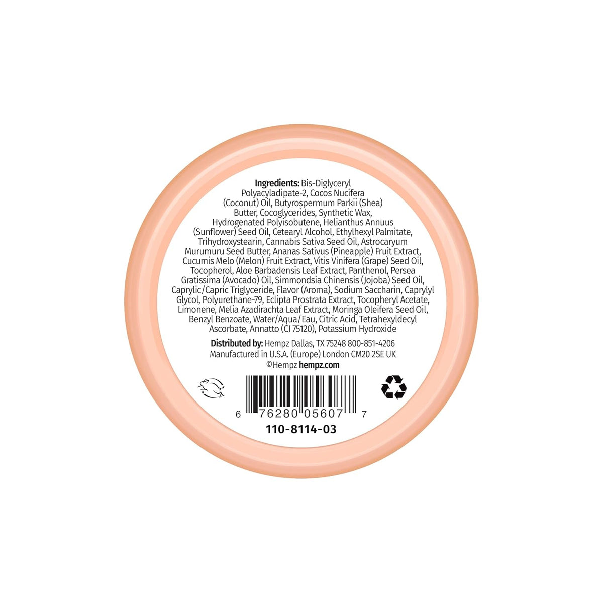 Hempz Hydrating Lip Sleeping Mask - Sweet Pineapple & Honey Melon (.95 Oz.) | Overnight Hydrating