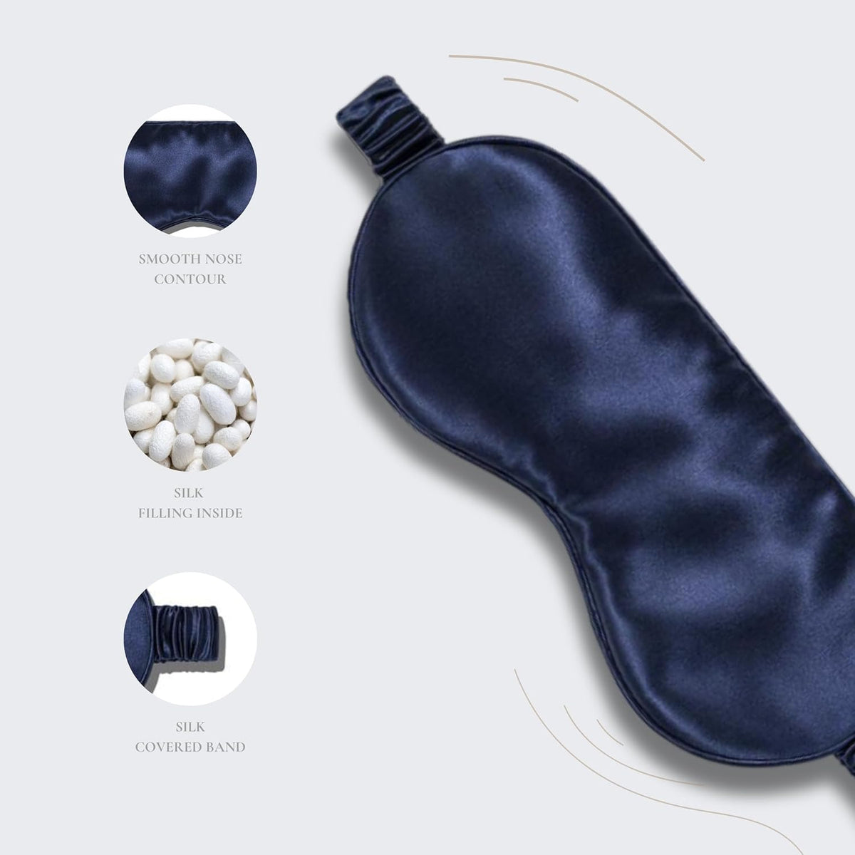 Silk Sleep Mask - 100% Pure 22 Momme Mulberry Silk Eye Sleeping Mask for Women and Men - Blackout