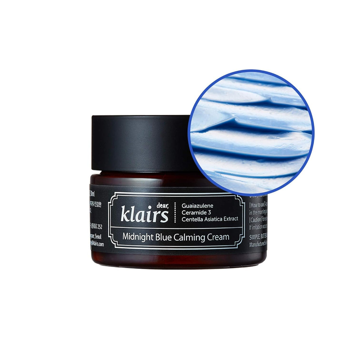 DearKlairs Midnight Blue Calming Cream – Soothing Face Moisturizer for Oily & Sensitive Skin
