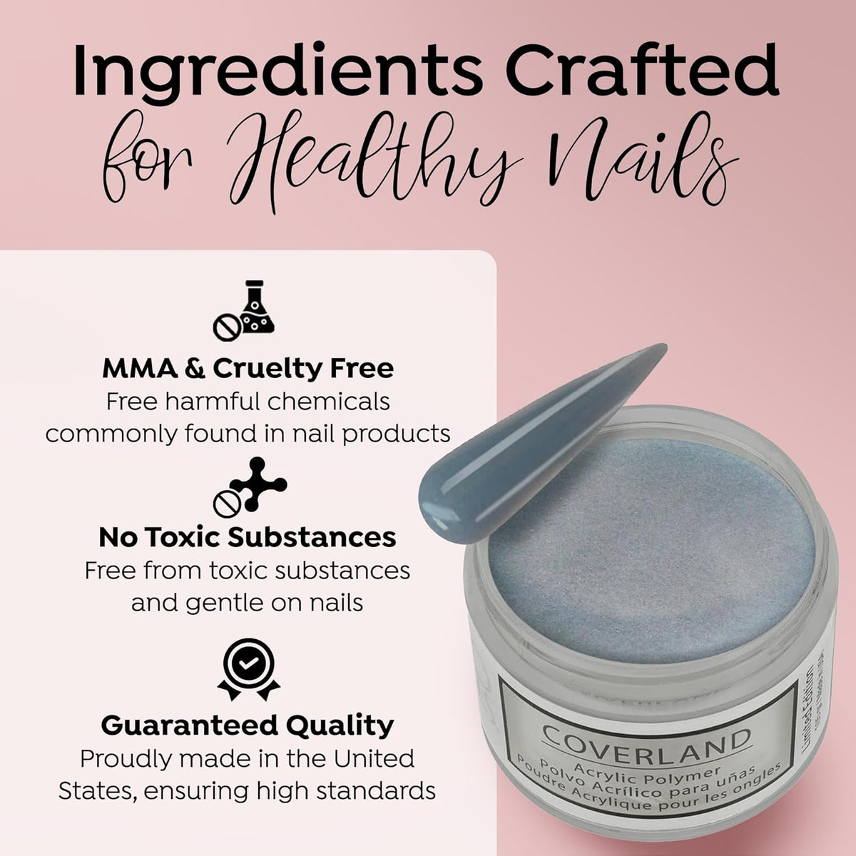 Tones Coverland Acrylic Nail Powder "Moon Dust" - Limited Edition Acrylic Powder for Nail Design
