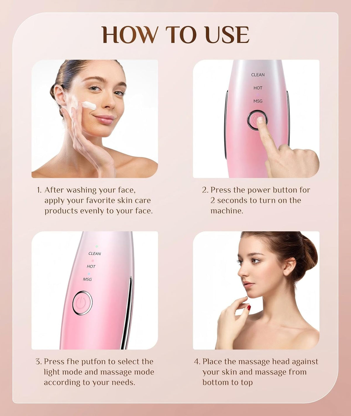 7 Color Galvanic Machines - Red Light Therapy for Face and Neck, Face Massager Tool for Wrinkles