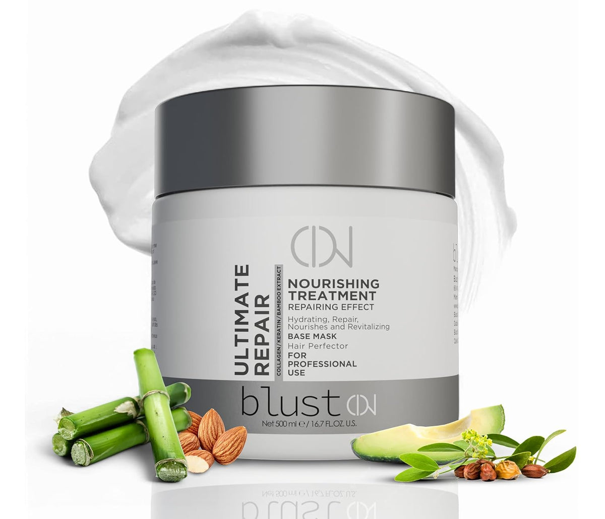 Ultimate Repair Mask with Collagen & Keratin for Damaged Hair - Hydration Deep Treatment for Dry