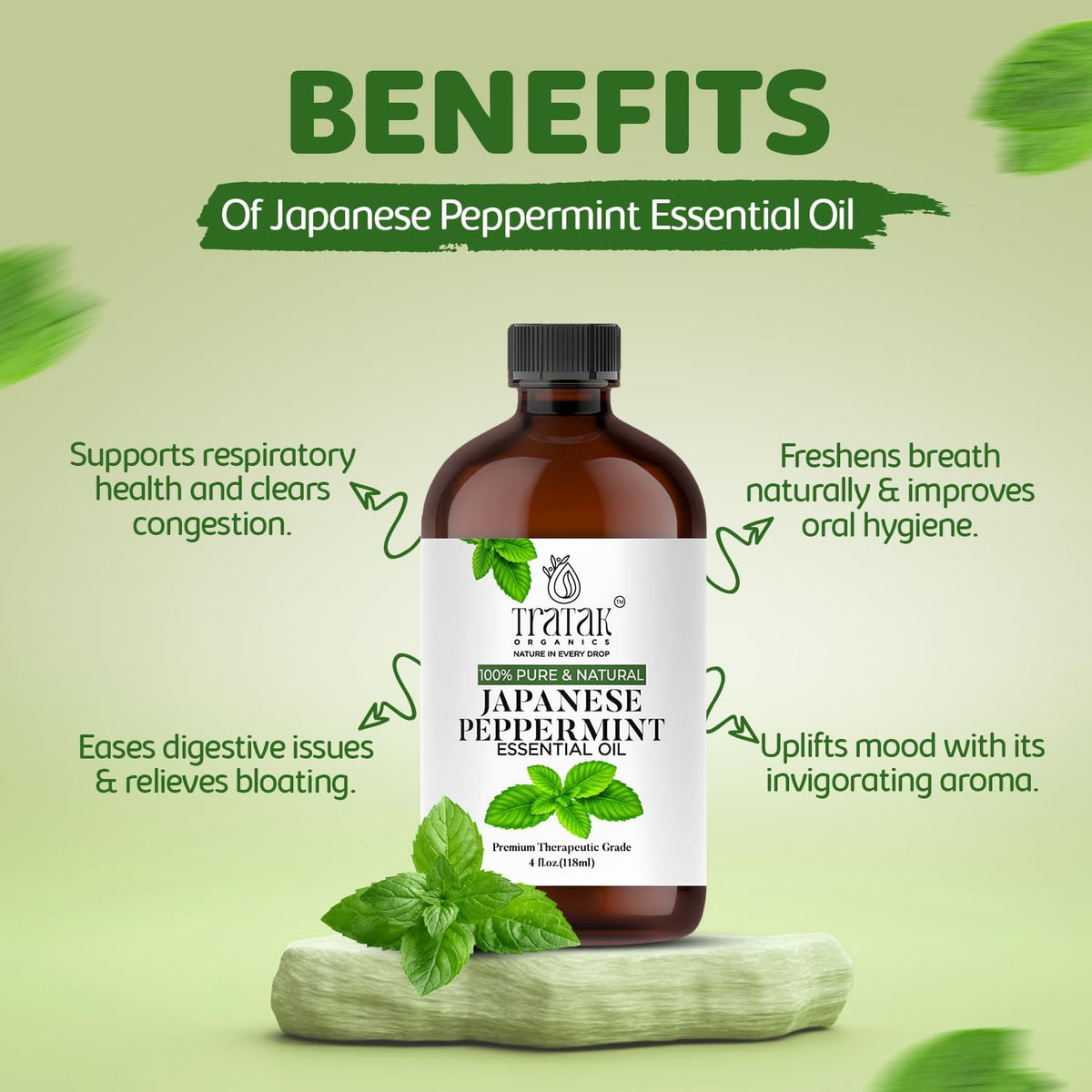 Peppermint Essential Oil - 100% Pure and Natural Oil with Premium Glass Dropper - Undiluted