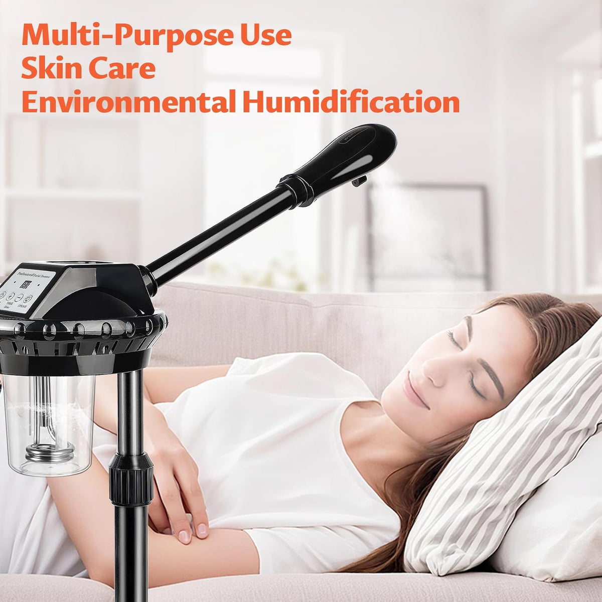 Professional Face Steamer, Adjustable Height and Angle, Facial Steamer Clean Skin Firming Pores and