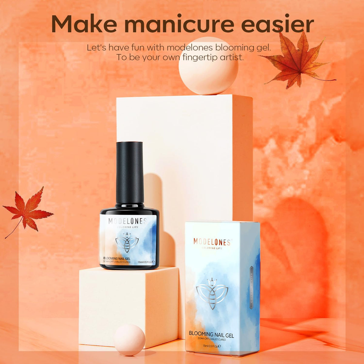 modelones Blooming Gel Nail Polish, 15 ml Clear Nail Art Accessories Stuff for Spreading Effects