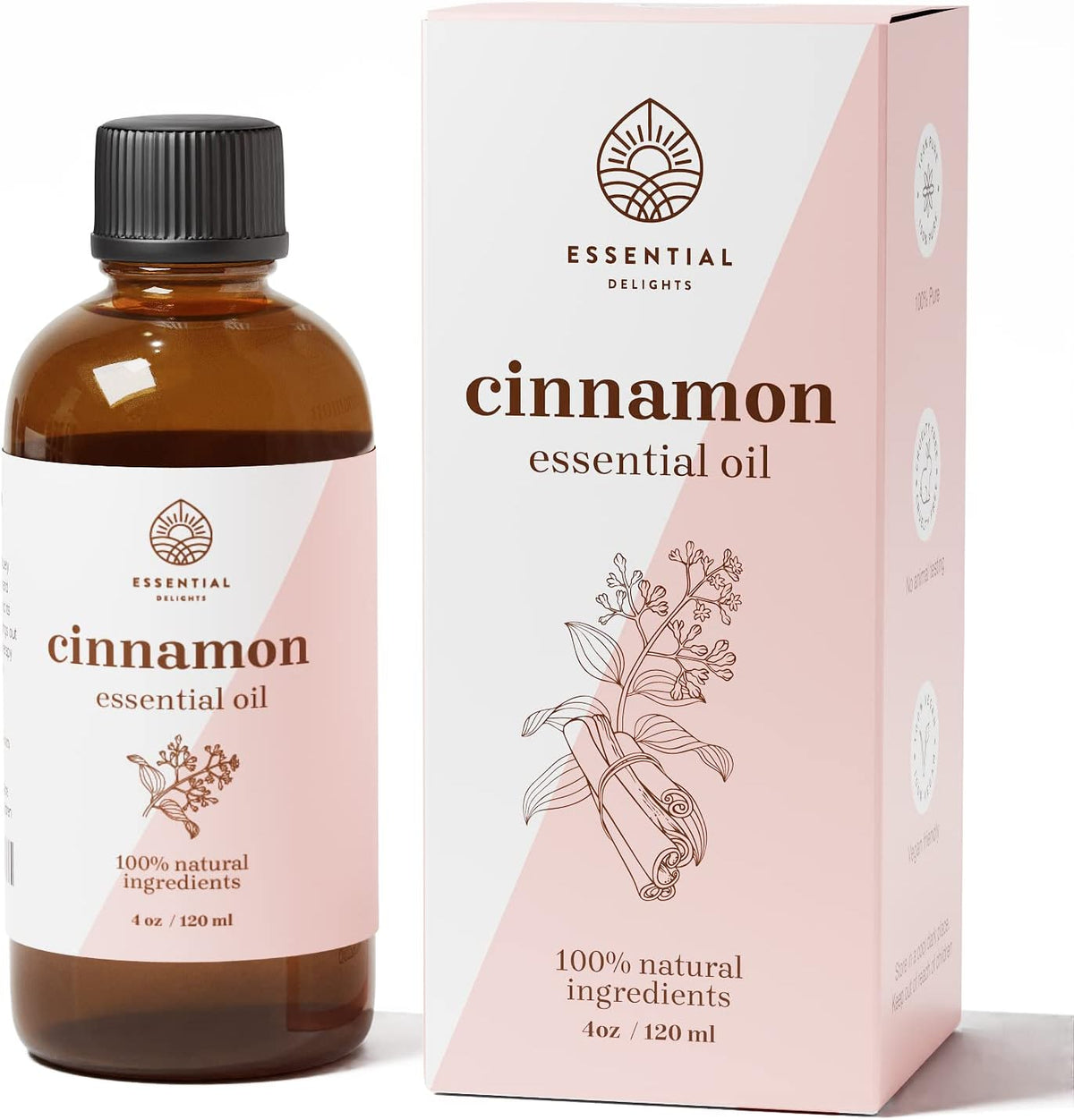 Cinnamon Essential Oil - 100% Pure & Certified | Pure Grade Distilled Cinnamon Essential Oil (4 Fl