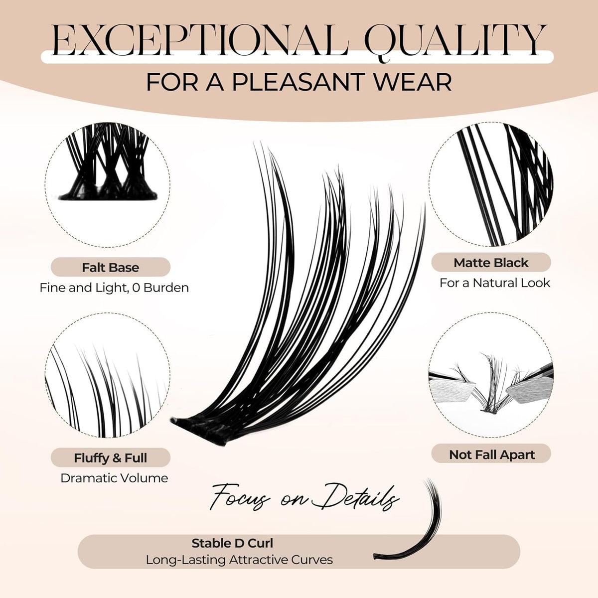 PopUp Lash-Extension-Clusters D Curl Lash Clusters Natural Look Cluster Lashes Extensions Band &