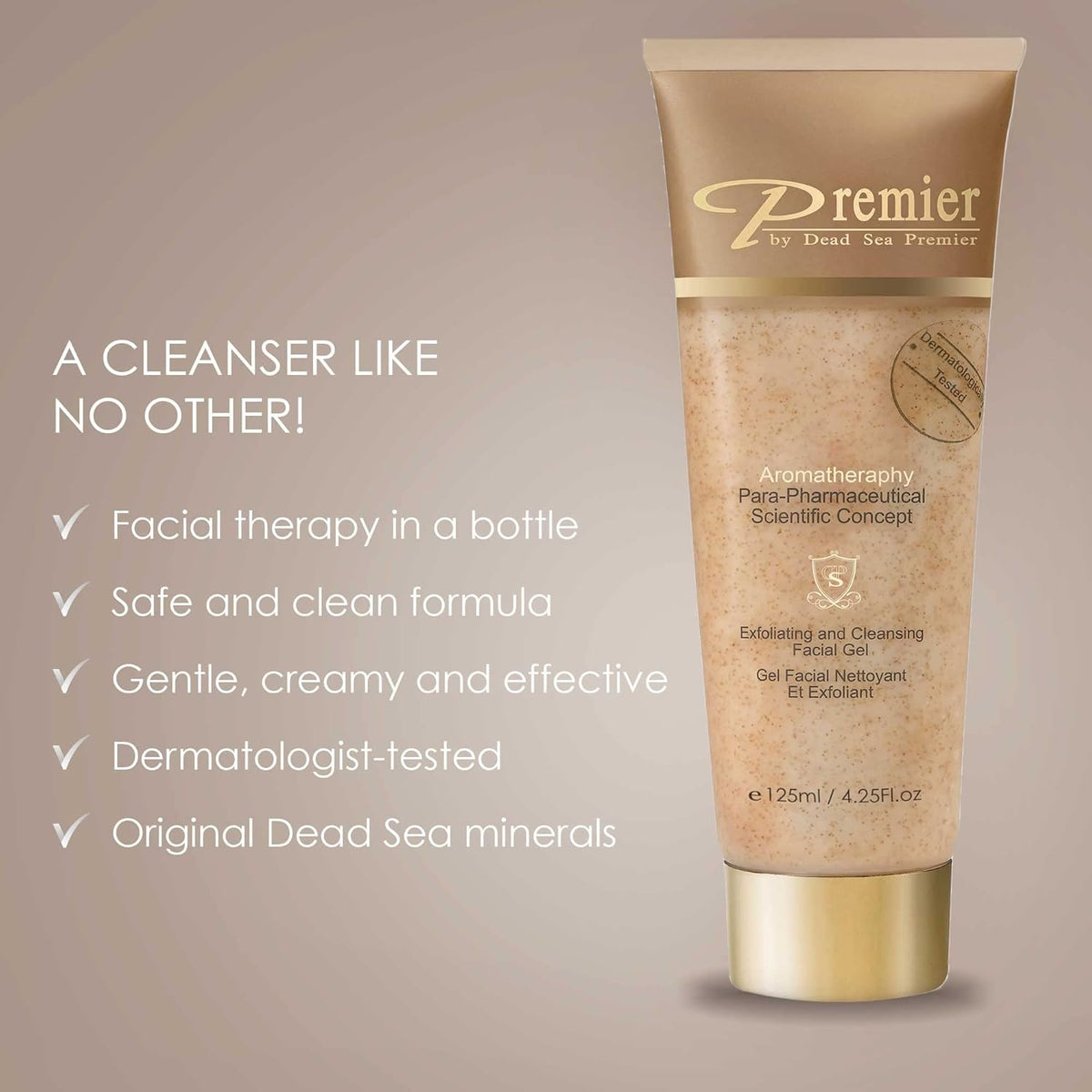 Premier Dead Sea Classic Para-Pharmaceutical Exfoliating Cleansing, Micro Grains Face Facial Gel