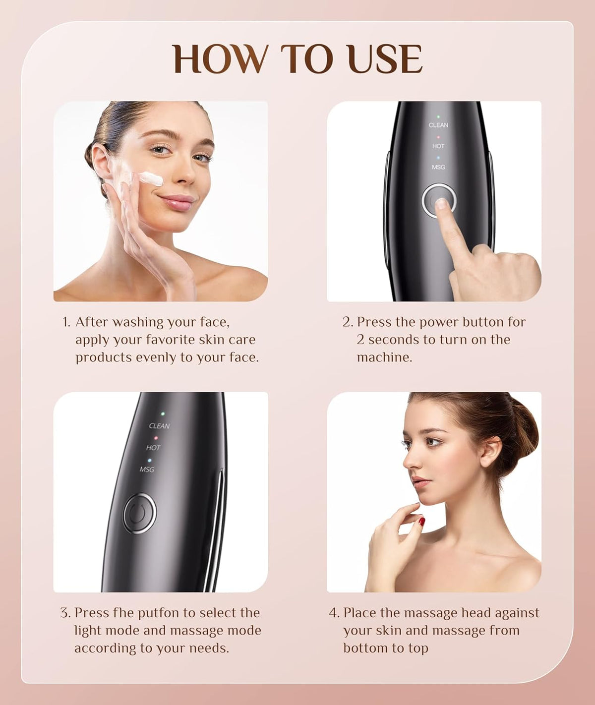 7 Color Galvanic Machines - Red Light Therapy for Face and Neck, Face Massager Tool for Wrinkles
