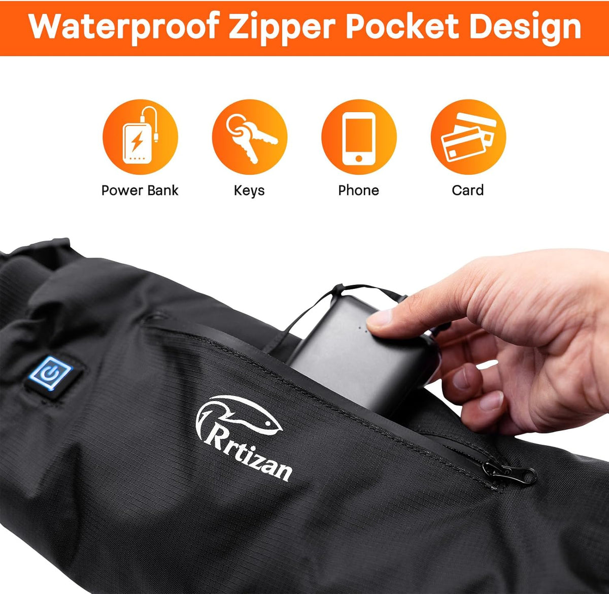 Heated Hand Warmer Pouch with 10000mAh Power Bank,Electric Hand Warmer Rechargeable with 3 Levels