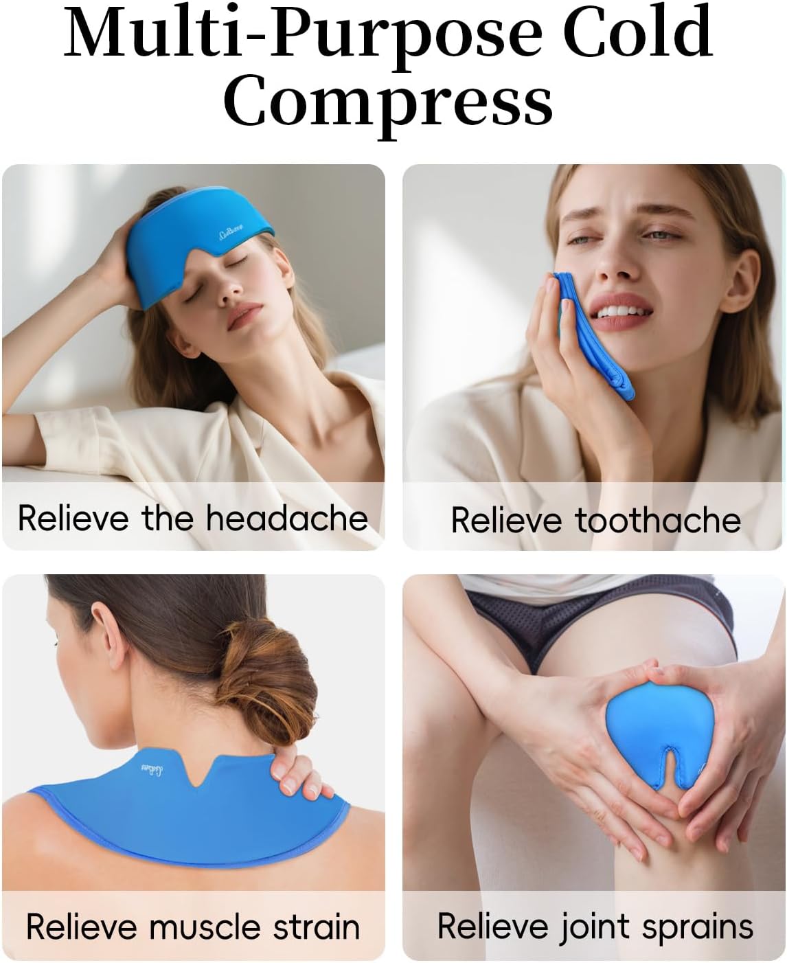 Cooling Eye Mask for Puffy Eyes, Headache and Migraine Relief Gel Eye Mask, for Headache