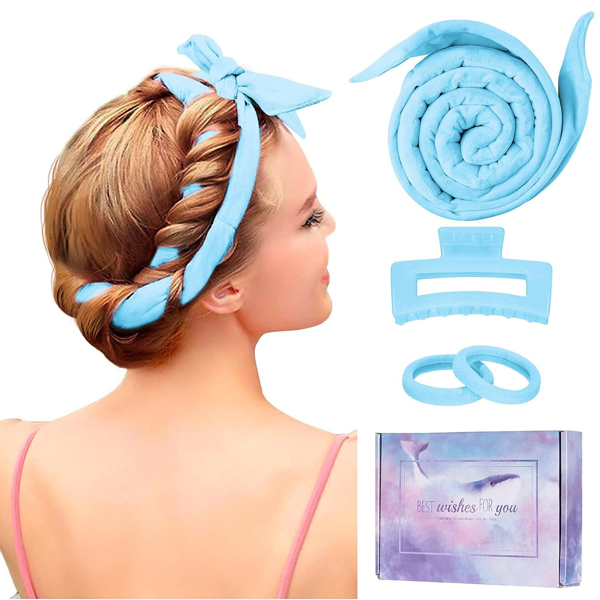 Heatless Curling Rod Headband, Upgraded 60" Extra Long Heatless Curls Headband Soft Hair Curlers to