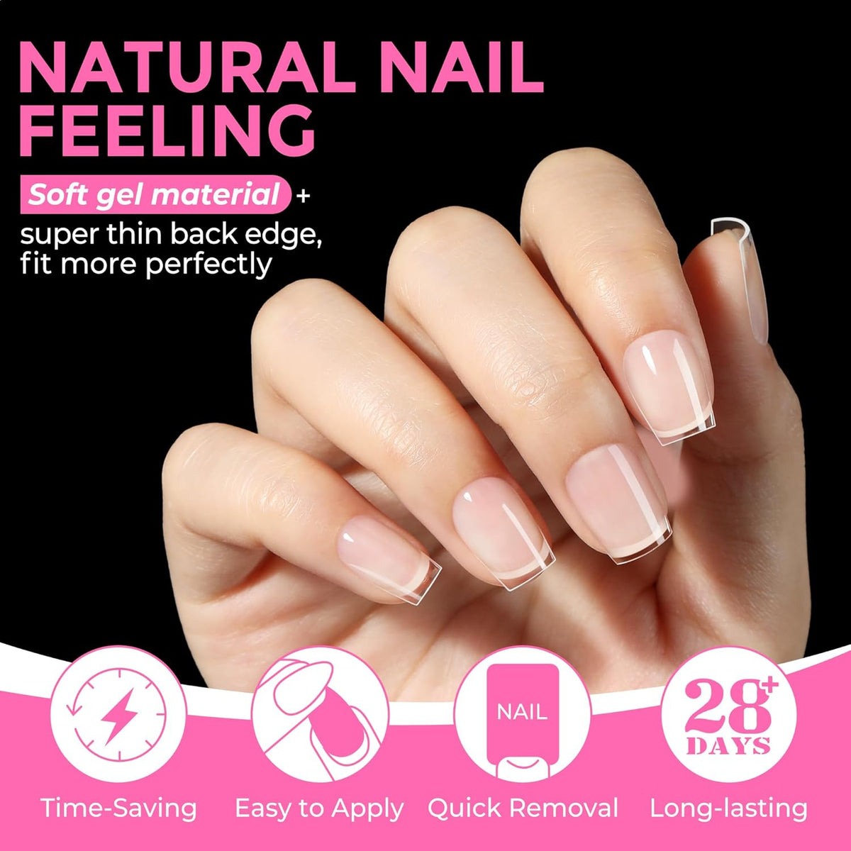 UNA GELLA Extra Short Coffin Nail Tips: XS 216pcs Pre-shape Press on Nails Extra Short Coffin Gel