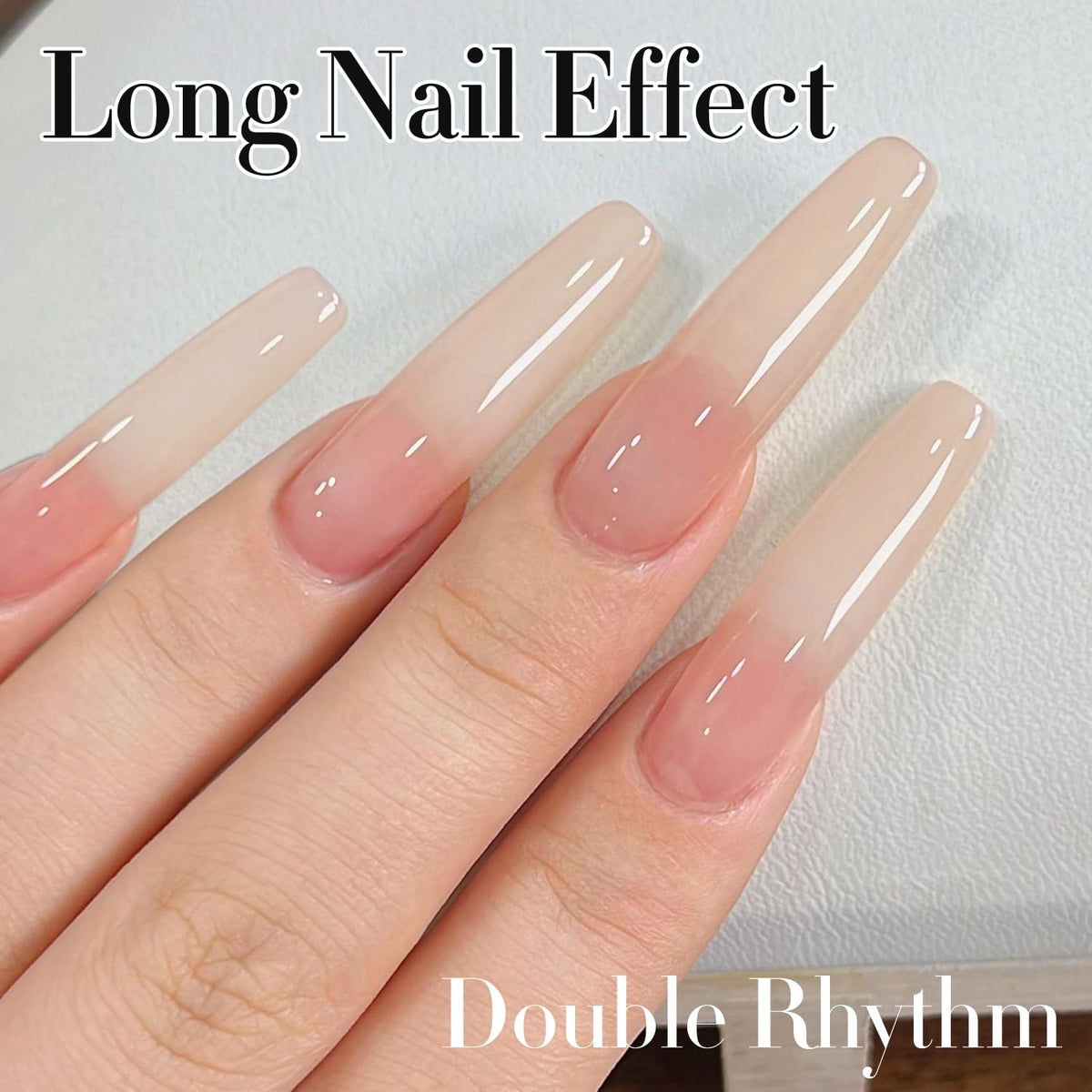 Double Rhythm 0.5Oz Translucent Gel Polish Sheer Neutral Natural Light Milky Same Color Same Bottle