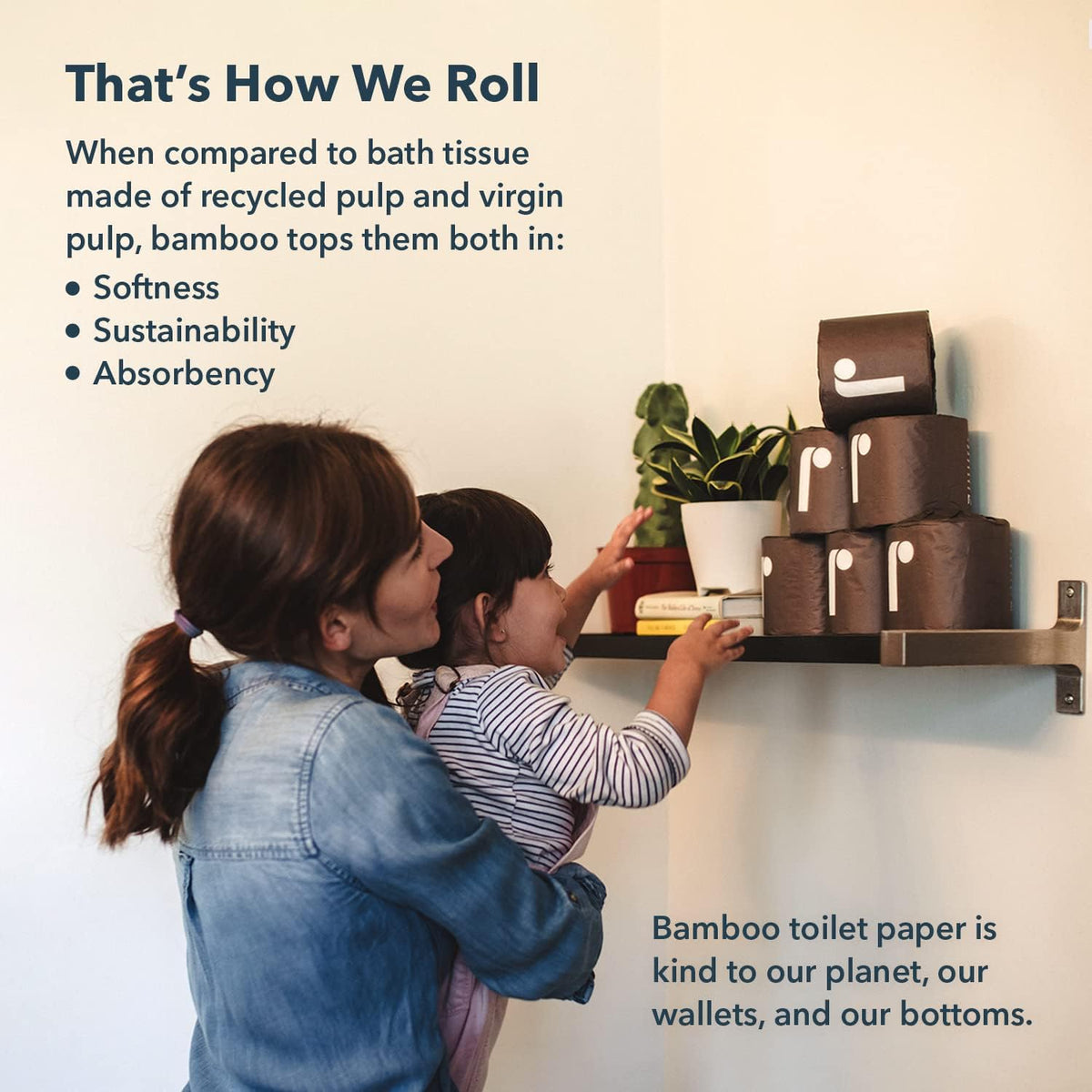 Reel Premium Toilet Paper - 24 Rolls of Toilet Paper - 3-Ply Made From Tree-Free - Zero Plastic