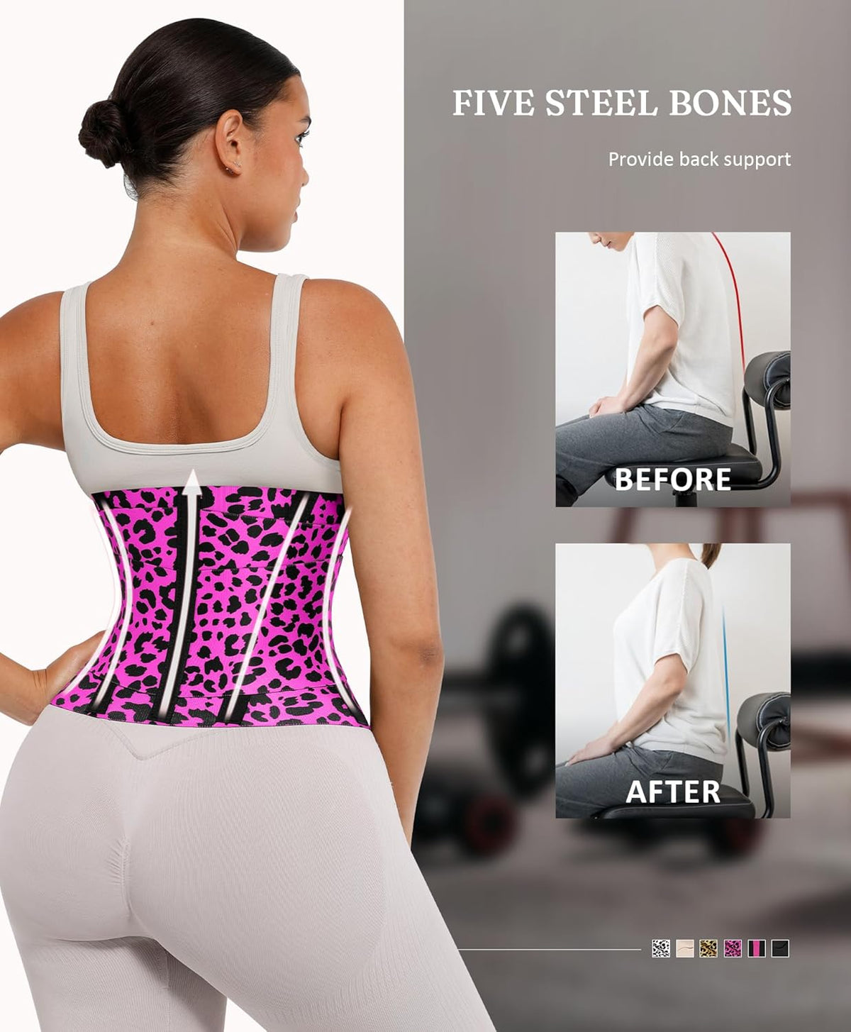 FeelinGirl Waist Trainer Long Torso Waist Cincher Trimmer Ab Belt Tummy Control Body Shaper Triple