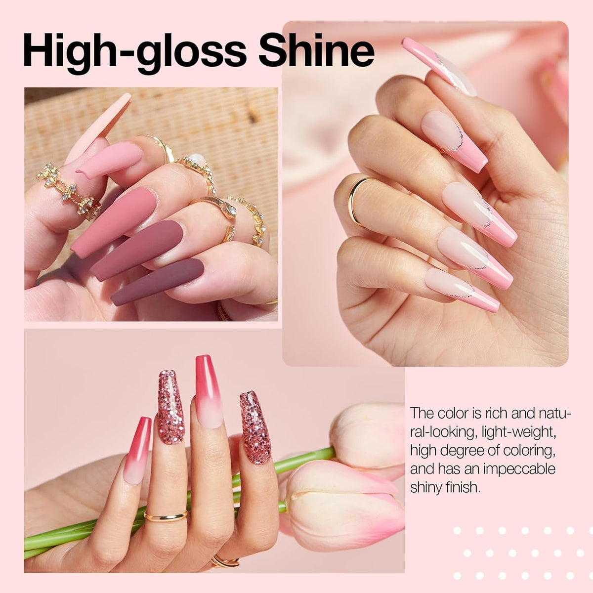 AZUREBEAUTY 31 Pcs Dip Powder Nail Kit Starter 20 Colors Clear Nude Pink Brown Glitter All Season