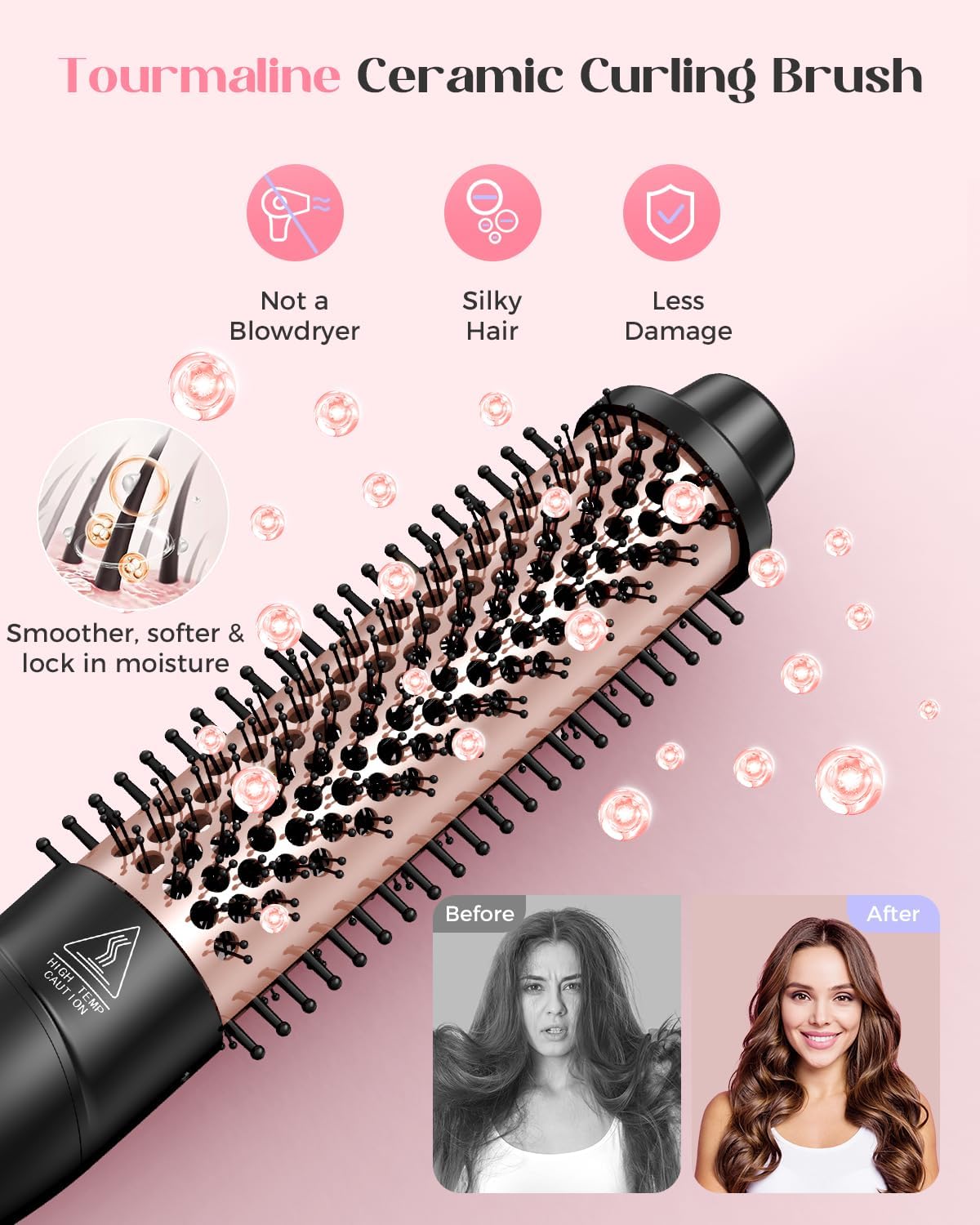 5 in 1 Wand Curling Iron Set, Hair Styling Tools with Thermal Brush and 4 Interchangeable Ceramic
