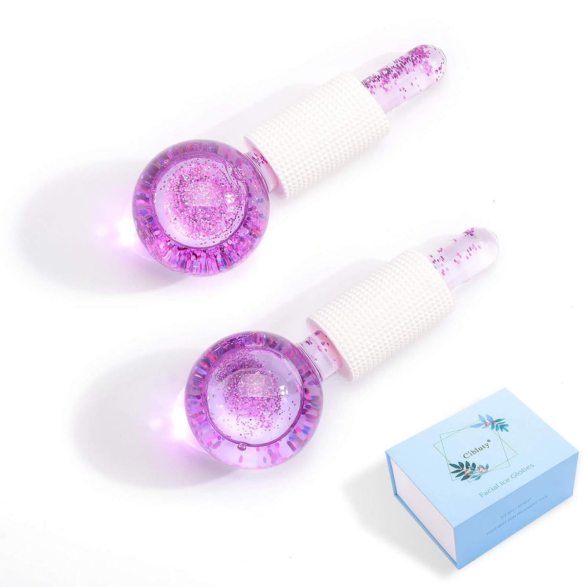 ICE BEAUTY BALLS for FACIAL, 2PCS Purple Facial Roller for Cold Facial Massage Face Roller Balls