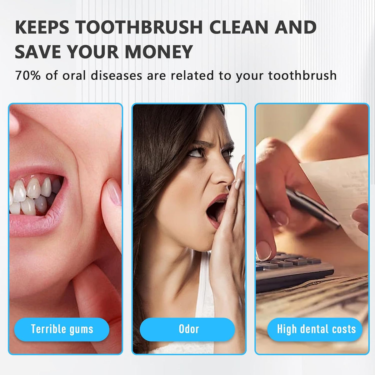 UV-C Toothbrush Sanitizer Case for Travel, Portable Sanitizer and Holder Universal Fits Electric