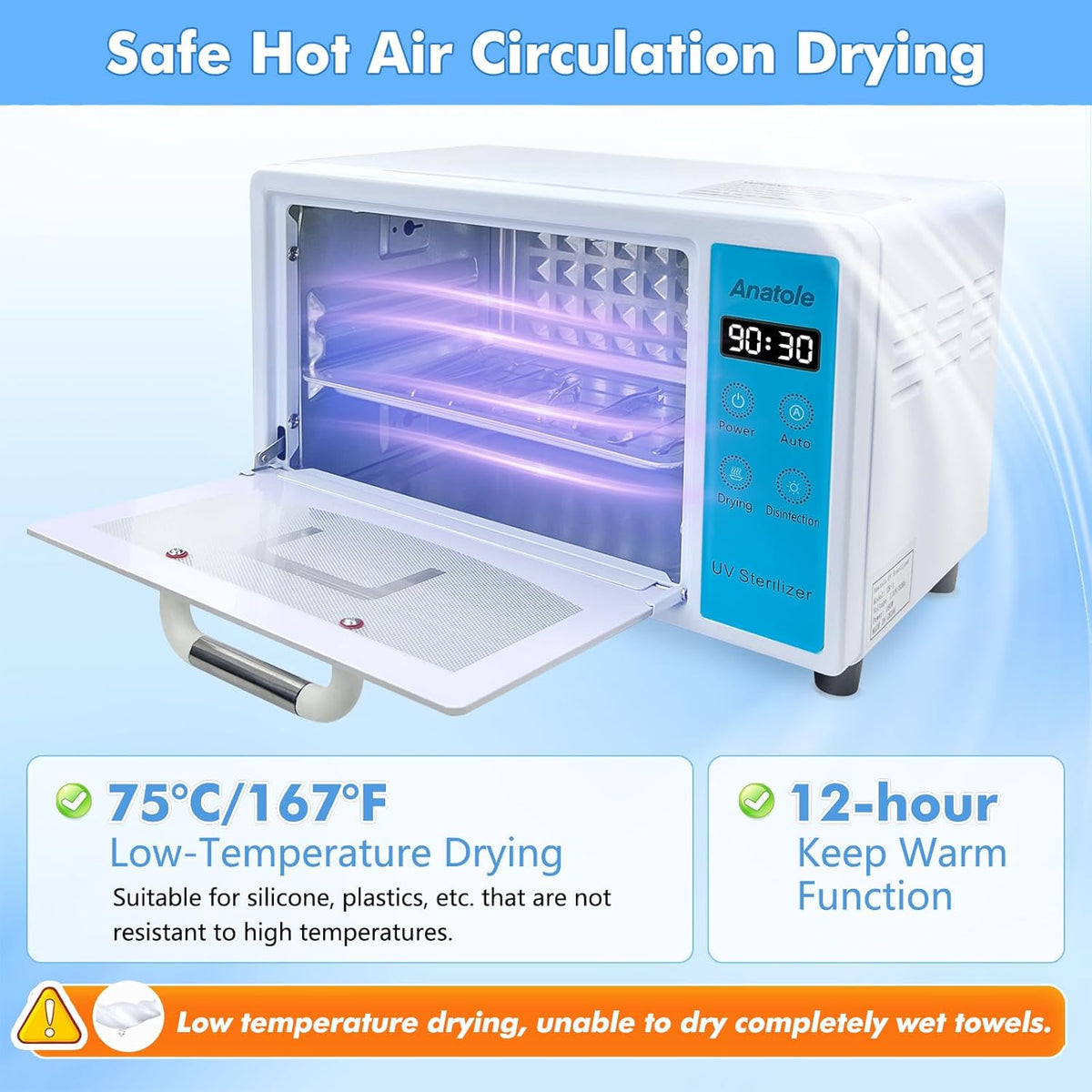 Anatole UV Light Nail Tool Cleaning Machine Dryer 10L Multifunctional Cleaner Box 160W Professional