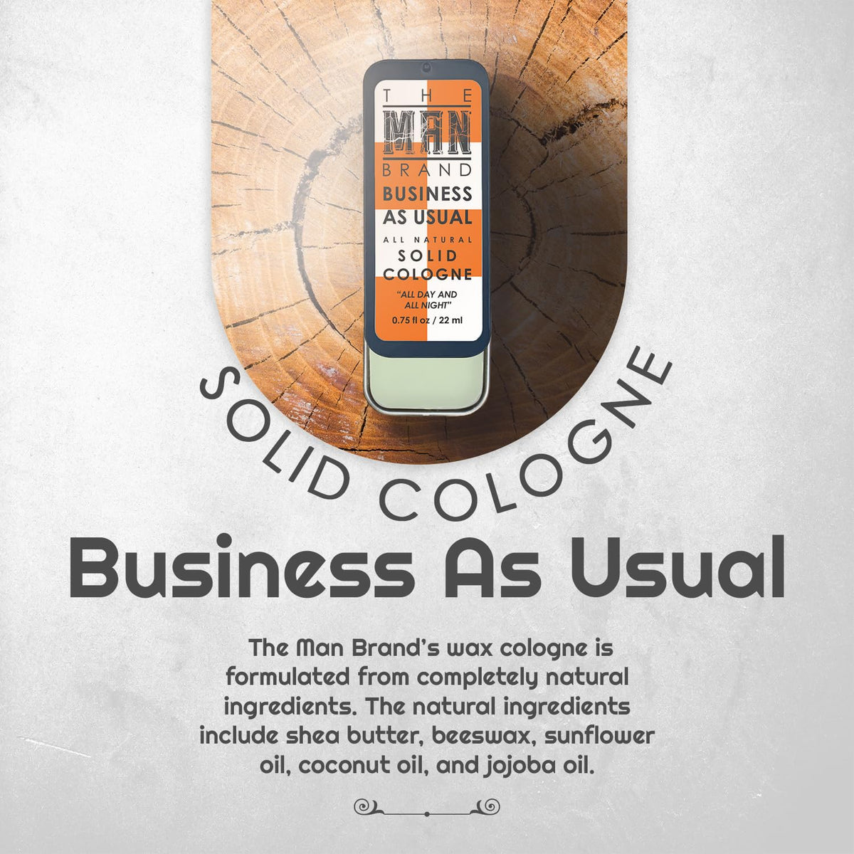 Business As Usual Solid Cologne Balm for men - Natural Men's Cologne - Redefined men's fragrance