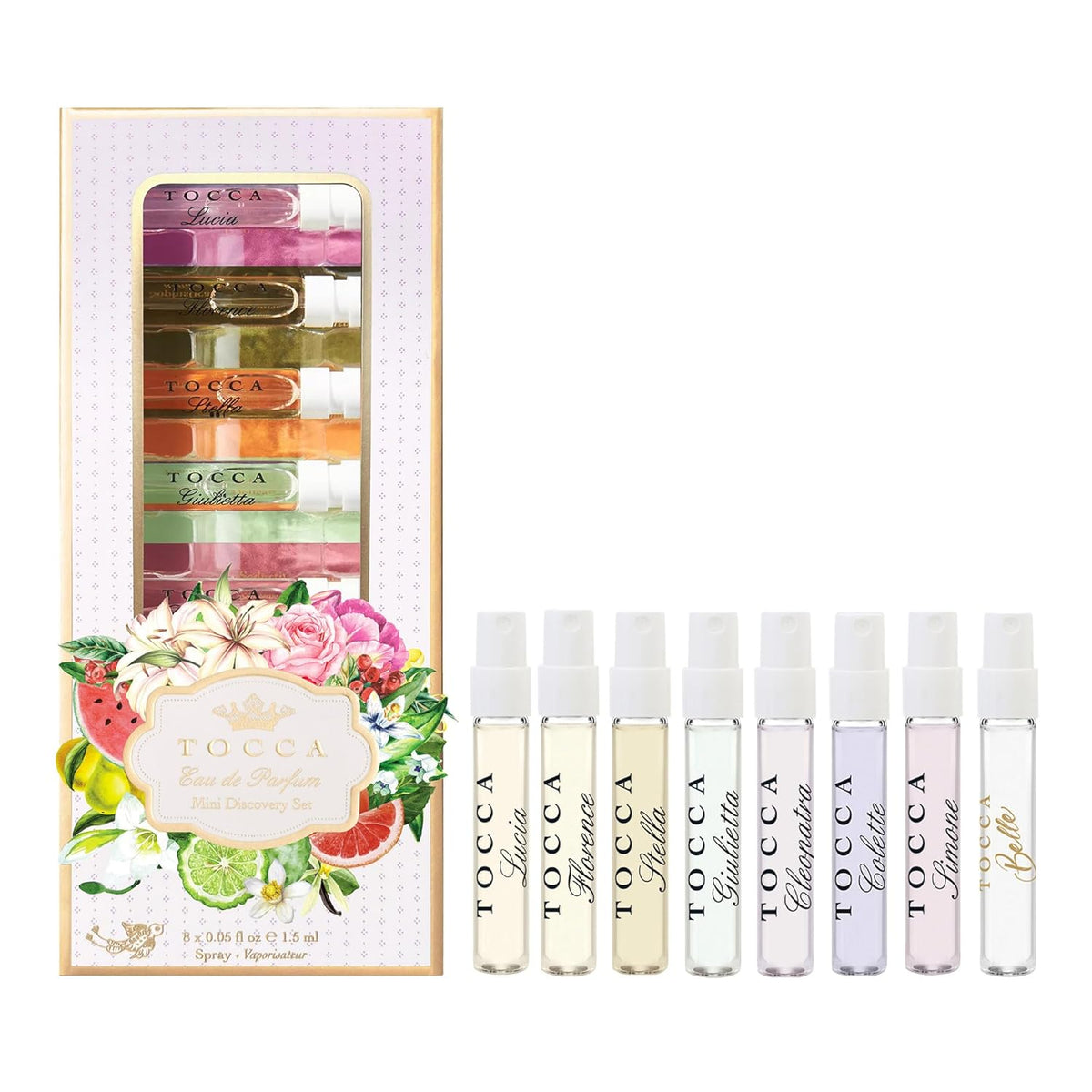 Tocca Women's Perfume Mini Discovery Sampler Set of 8, 1.5ml Each - Includes Cleopatra, Stella