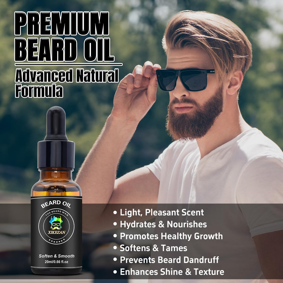 Beard Straightener w/Beard Oil & Balm & Guide E-Book,Upgraded 3 in 1 Hair Straightener Brush Beard