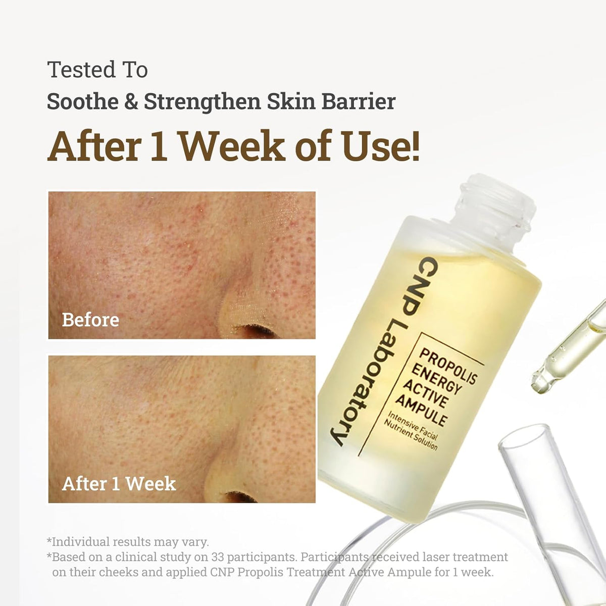 CNP Honey Glow Serum - Hyaluronic Acid & Propolis for Hydrating, Anti-Aging, Centella Soothing