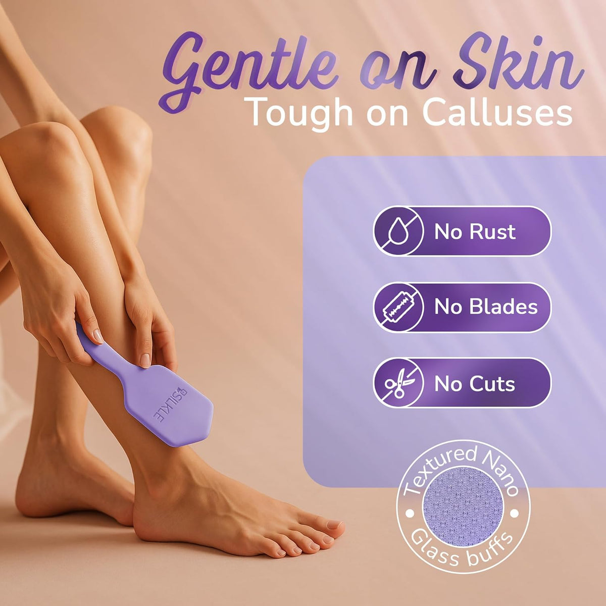 Silicone Foot Callus Remover - Nano Glass Foot File for Dead Skin and Cracked Heels - Callus
