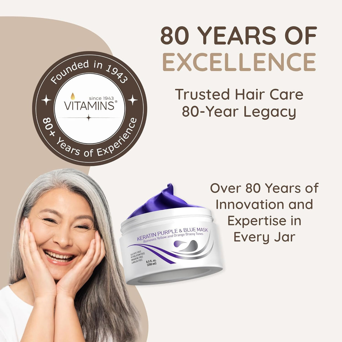 VITAMINS hair cosmetics Keratin Purple Hair Mask - Blue Hair Mask Deep Conditioner Treatment