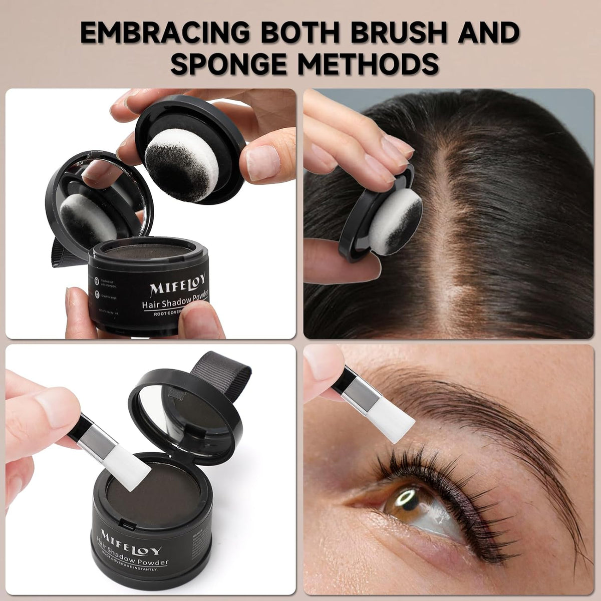 Root Touch Up Powder, Instantly Gray Hair Cover Up, Women Color Root Coverage Shadow Powder for