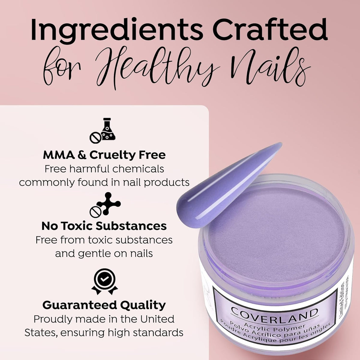 Tones Coverland Acrylic Nail Powder "Purple Spring" - Limited Edition Acrylic Powder for Nail
