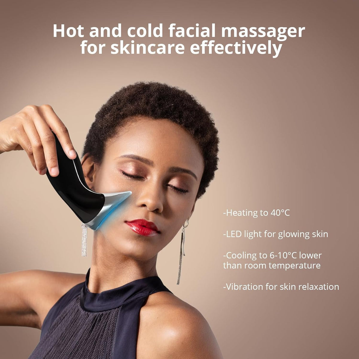 Ms.W Red Light Neck Face Massager, Facial Massager with Hot & Cold Modes for Skin Care, Vibration