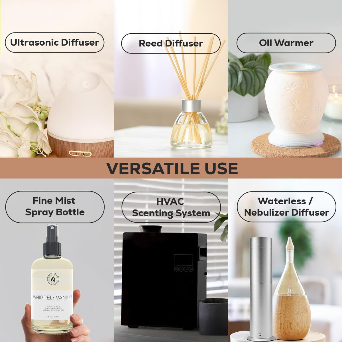 Aroma Country Whipped Vanilla Diffuser Oil - Luxury Essential Oils for Diffuser Refill & Air