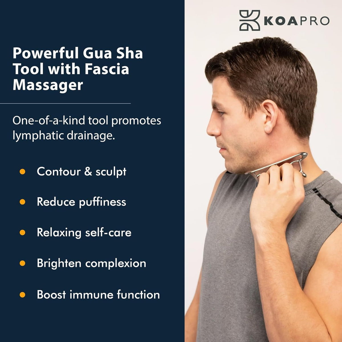 KOAPRO Facial Facia Blaster Tool for Sensitive Fascia Blasting - Face Gua Sha Tool Helps Lymphatic