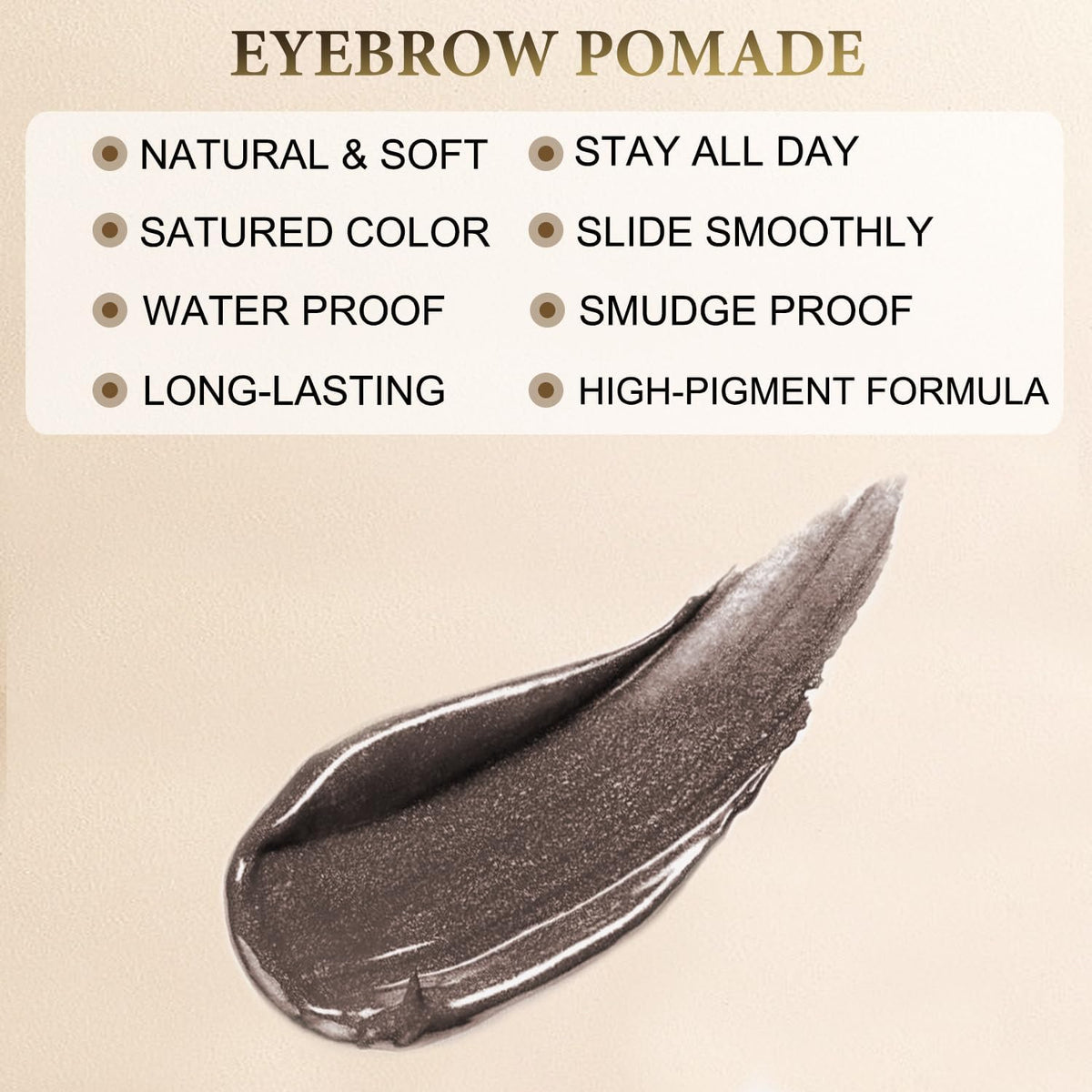 Eyebrow Pomade - Waterproof Brow Pomade for Long-lasting Results,Smudge Proof and Sweat Resistant