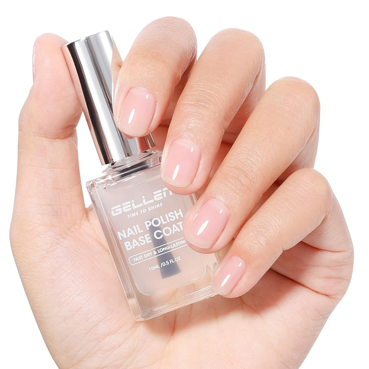 GELLEN Clear Nail Polish Base Coat, Calcium-Formula Nail Base Coat Strengthener Strengthens Nails