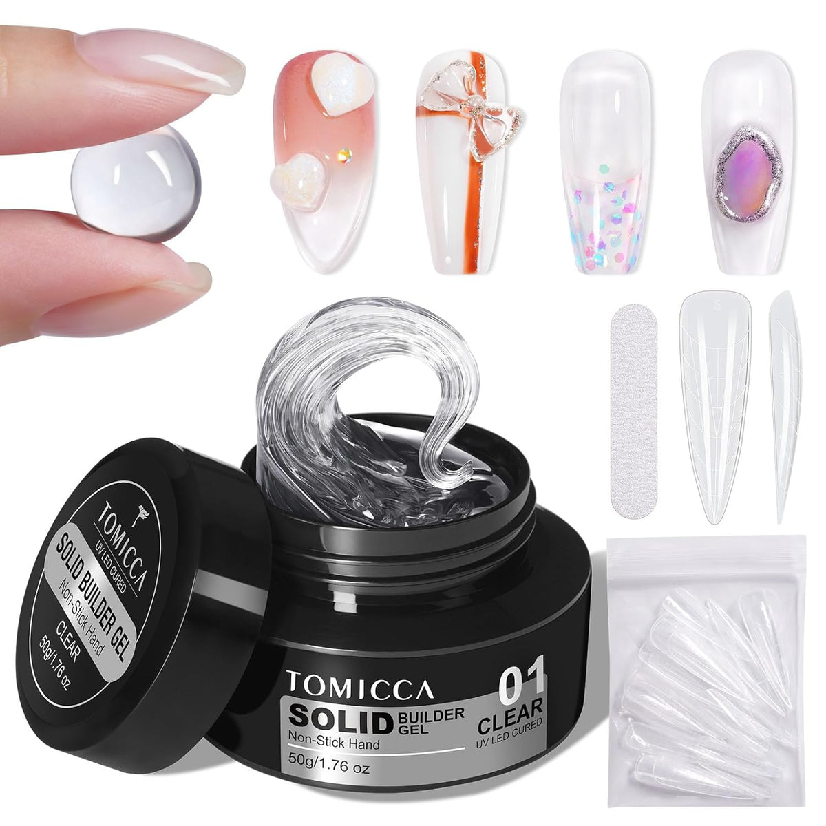 TOMICCA Hard Gel 3D Gel Nail Art Solid Builder Gel for Nails 50g 3D Nail Gel Sculpting Gel for Nail