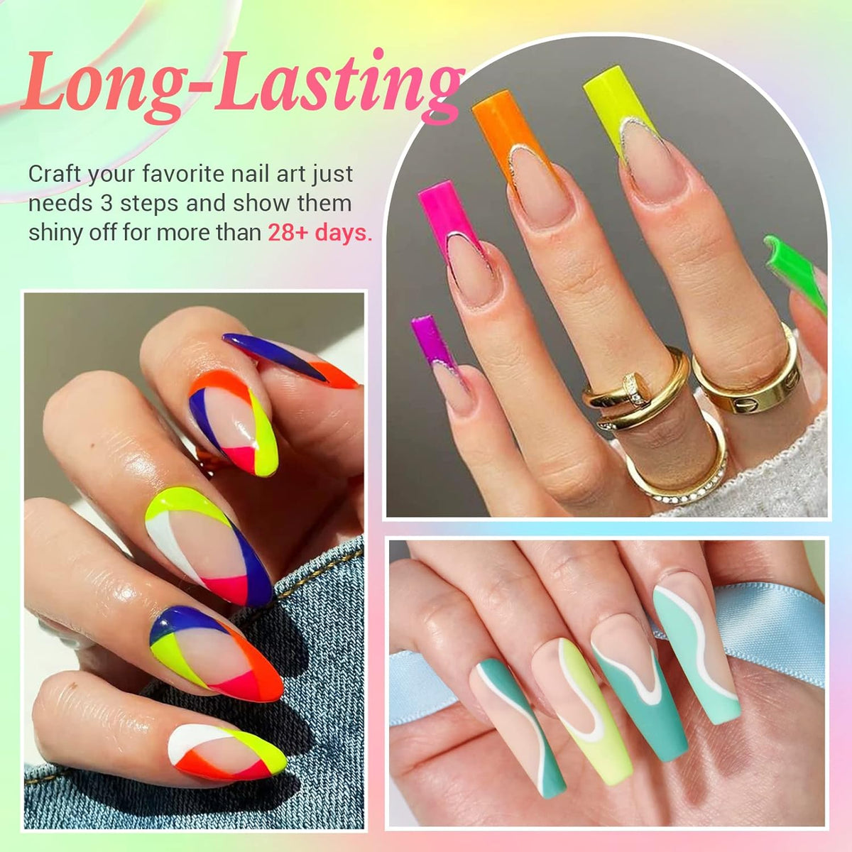 AZUREBEAUTY 31 Pcs Dip Powder Nail Kit Starter, 20 Colors Neon Glitter Purple Blue Yellow Dipping