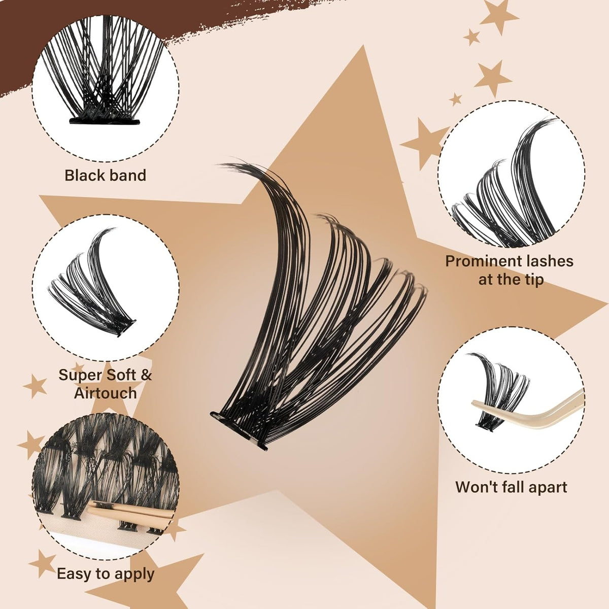 DIY Lash Extension Kit Lash Clusters Kit 40D+50D D Curl Individual Lashes Eyelash Extension Kit 280