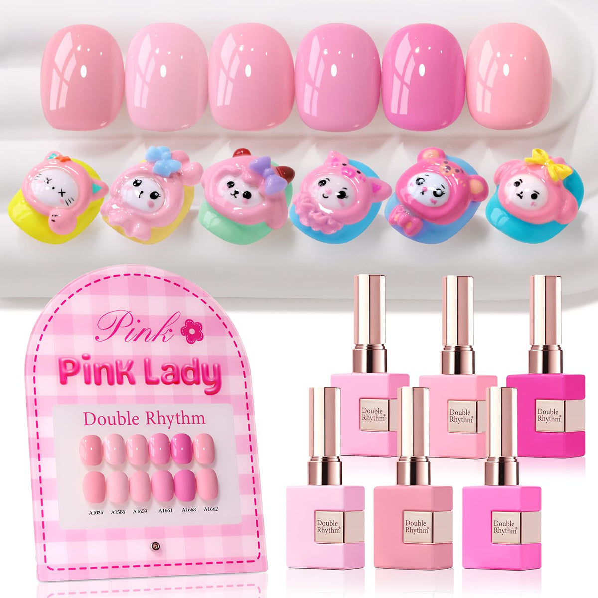 Double Rhythm 6 Pcs 15 ML Gel Polish Set Same Color Same Bottle Soak Off Gel Polish Kit Nail Art